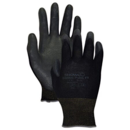 Showa Coated Gloves, Black, S 12 PK BO500B-S
